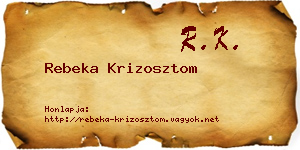 Rebeka Krizosztom névjegykártya